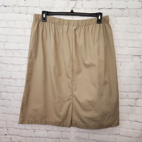 Orvis Tan A-Line 100% Cotton Pull on Women's Plus Size Skirt 18 - Picture 7 of 8